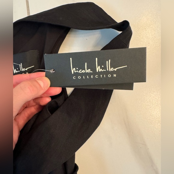 Nicole Miller Scoop Neck flattering stretch linen size 8 dress - Picture 4 of 10